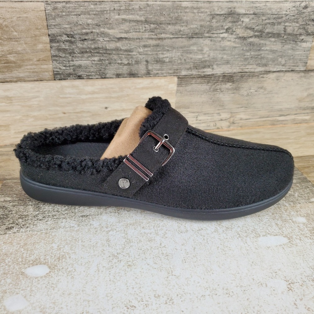 Bzees For Lifestride Eternity Womens Mule Sz 9 M Comfort Black Fleece Slip On
